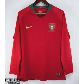 Portugalsko 2018 Retro Domácí Dres Dlouhý Rukáv